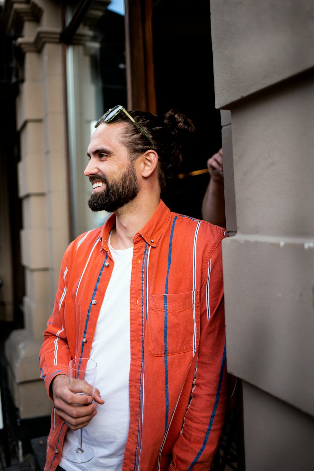 Portrait of a Danish male team member with beard
